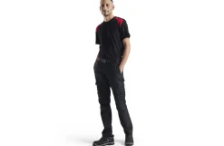 Blåkläder bukser med stretch, industri, sort-rød - 4XL