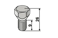 Bolt, M12 x 26