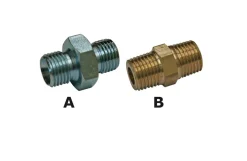 Brystnippel, 1/4" x 1/4", stål