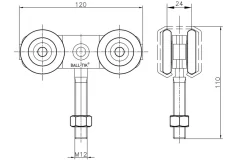 BT1 portrulle, dobbelt (fast)