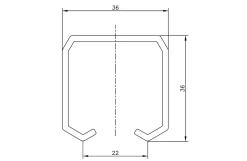 BT0 portskinne, 3 m - rustfri