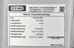 Diesel trolley, 100 liter