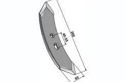 Flemtofte/Kverneland stubspids, 260 mm