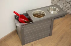 Foder-/vandstation til hunde