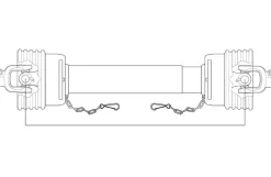 Gardloc PTO-aksel, 710 mm. 1 3/8
