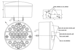 LED-baglygte, Ø142 mm