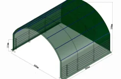 Læskur, 6 x 6 x 3,7 m, med åben front