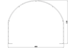 Læskur, 4 x 4 x 3,15 m, med åbne sider