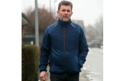 Lyngsøe strikjakke med softshell blå str 4XL