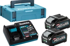 Makita 40V slagskruetrækkersæt, inkl. batterier og ekstra varer