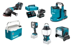 Makita 40V vinkelslibersæt, inkl. batterier og ekstra varer