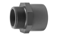 PVC-overgang m/udv. gevind, 50x63x1½