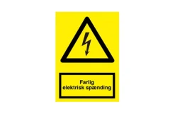 Skilt, farlig elektrisk spænding