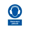 Skilt, høreværn påbudt