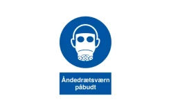 Skilt, åndedrætsværn påbudt