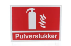 Skilt, pulverslukker