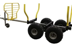 Skovtrailer med ladkasse og kran