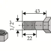 Slaglebolt, 1/2" UNF