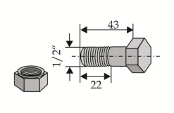 Slaglebolt, 1/2" UNF