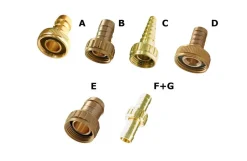 Slangeforskruning, messing, 1/2'' (B)