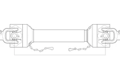 Sparex PTO-aksel, 710 mm. 1 3/8
