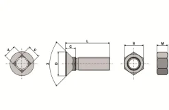 Spidsbolt, M12 x 65