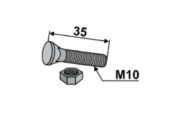 Spidsbolt, 3/8" x 35