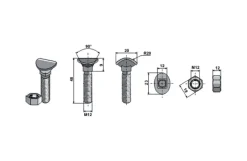 Spidsbolt, 12 x 60