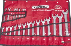 Tecos ringgaffelnøgler, 21 stk